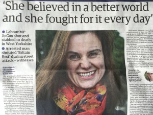 Murder victim Jo Cox on The Guardian cover: A country in shock