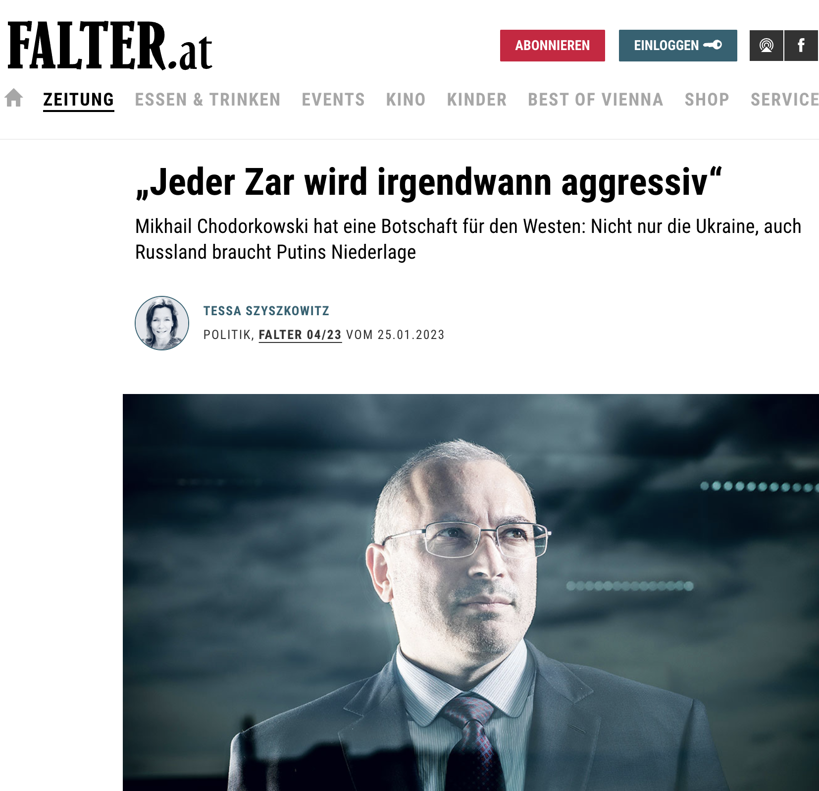 "Jeder Zar wird irgendwann aggressiv"