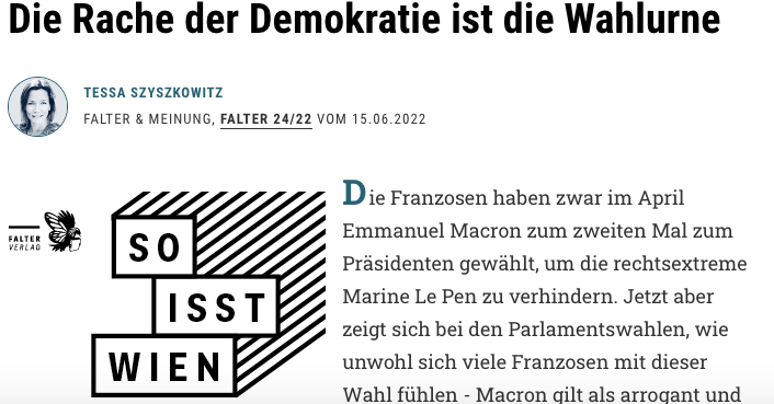 Die Rache der Demokratie ist die Wahlurne