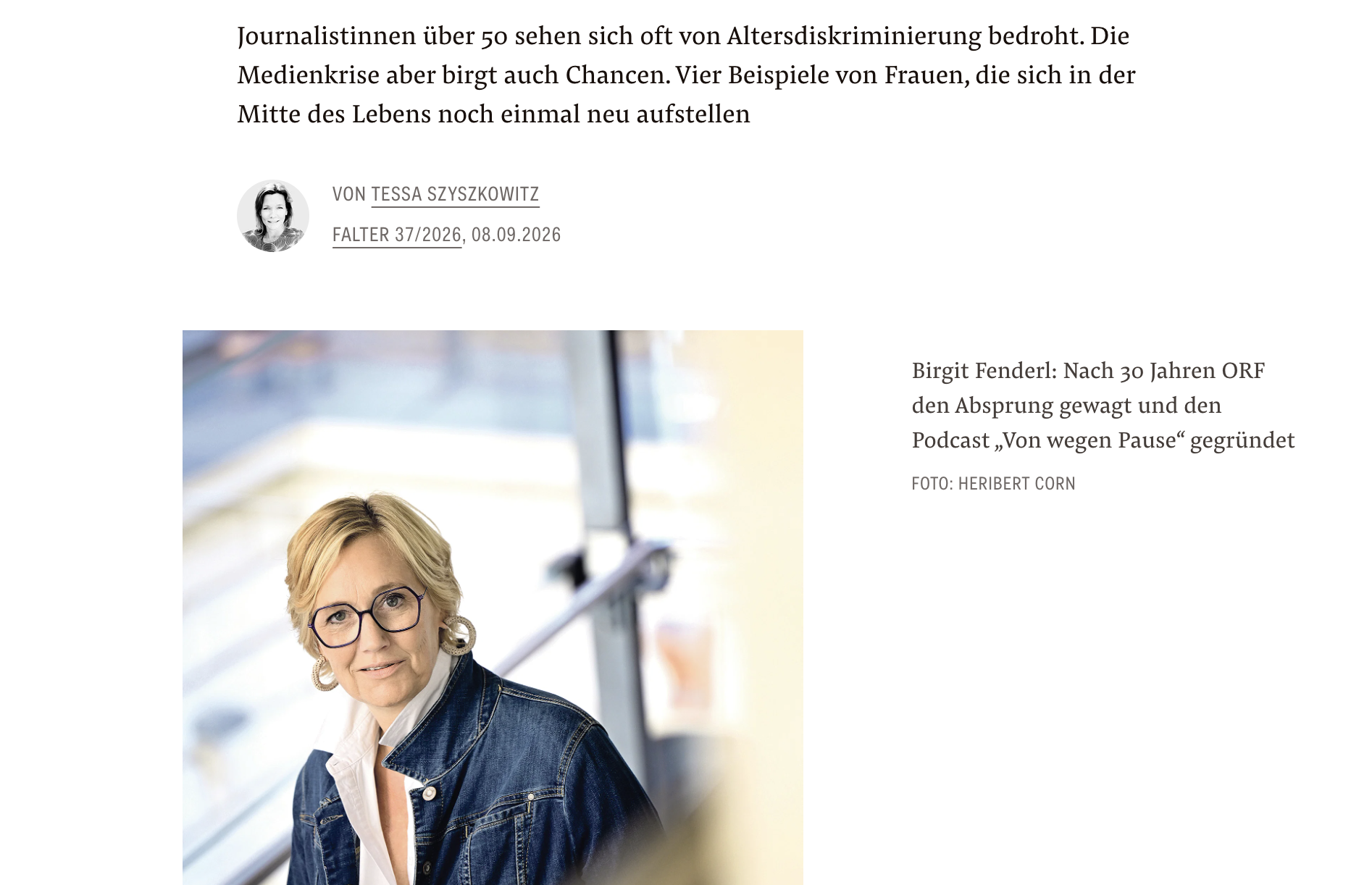 Birgit Fenderl macht nach ORF-Aus Podcast  :„Ich bin eine alte Jungunternehmerin“